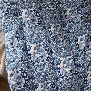Ralph Lauren Blue and White Floral Cotton Comforter
